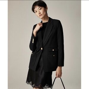 NWT J. Crew Vivienne Italian Bi-Stretch Wool Blazer in Black, Size 4